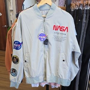 NASA Light Gray Bomber Jacket
